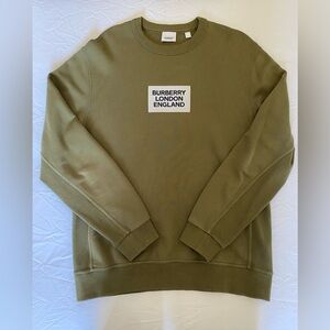 Green Burberry Sweatshirt. Size Medium.
